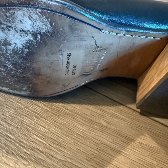 Chloe Palmer Black Leather Loafers with Silver Accent. Size 36. Gently worn. - Picture 8 of 10